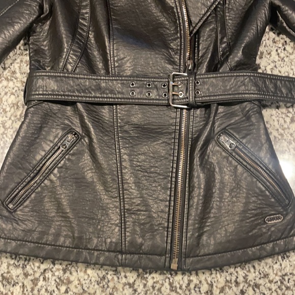 Guess Black Faux Leather jacket SIZE EXTRA SMALL - Picture 6 of 12